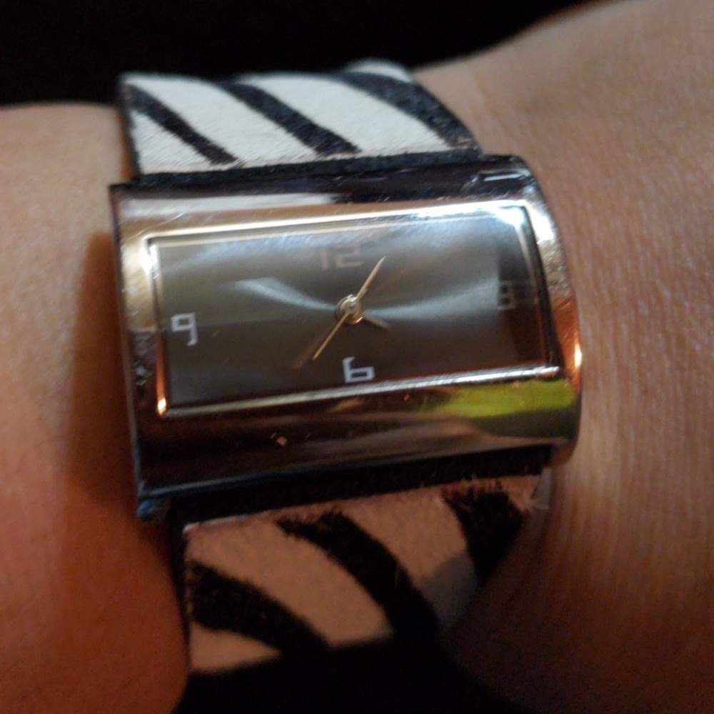 Stainless steel white and black watch